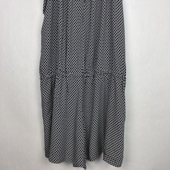 Gap Geo Print Romper Womens L Blue Drop Waist Sleeveless Lounge Flowy Jumpsuit - Picture 5 of 14